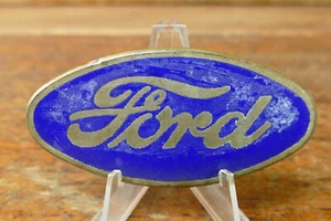 Antique Vintage 1920s/1930s Original Ford Blue Enamel Radiator Badge Emblem - Picture 1 of 4