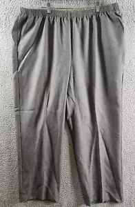 Alfred Dunner Pull-on Straight-Leg Pants Women's 20W Grey Elasticized Waistband - Picture 1 of 19