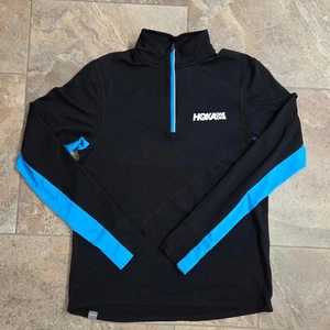 HOKA ONE ONE Rabbit Half Zip Pullover Running Top Schwarz Blau MD - Bild 1 von 5