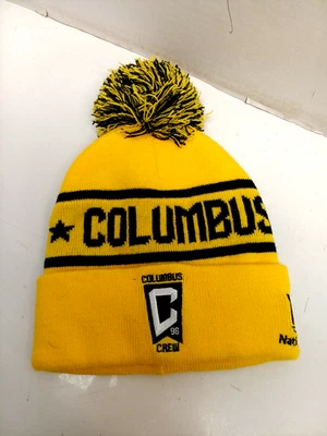 Columbus Crew SC MLS Yellow Black Pom Pom Beanie Unisex Adults OSFM NEW - Image 1 of 2