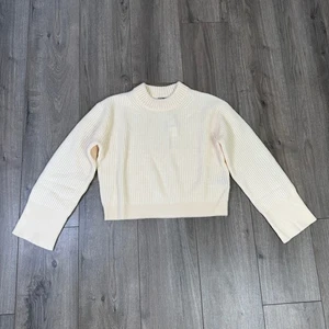 J.Crew Ribbed Cashmere Cropped Crewneck Sweater WMNS XS Warm Sesame Long Sleeve - Picture 1 of 8