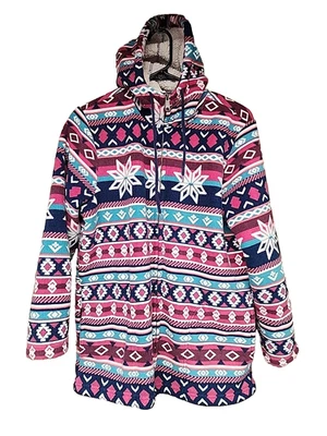 Винтажный Blair полный молнии флис свитер куртка геометрический женщин маленький мягкий толстовка с капюшоном - Изображение 1 из 4