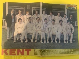 Kent Cricket Signed Cutout By 11 Players 1970’s With COA - Picture 1 of 3