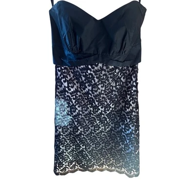 White House Black Market Dress Black Lace Strapless Formal Party Prom Size 2 - Image 1 of 4