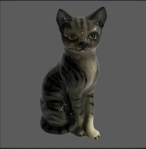 VTG Goebel Cortendorf Tabby Cat Figurine Green Eyes -10.75" tall West Germany - Picture 1 of 7
