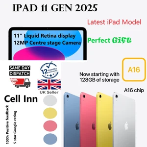 Apple iPad 11th Generation 2025  Wi-Fi Unlocked IOS All Colors, Brand NEW - Picture 1 of 18