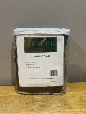Mantel Croscill Saranac Caqui 72" Tela Redonda De Colección Verde Sólido Foto 1 de 3