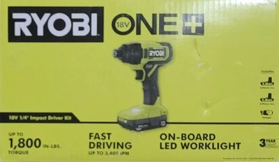 Ryobi ONE+ HP PCL235K2 Cordless 18V 1/4 In. Impact - Image 1 of 3
