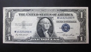 1935 E $1 SILVER CERTIFICATE ONE DOLLAR BANKNOTE XF/AU US NOTE M 44920280 H - Picture 1 of 2