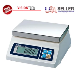 CAS SW-50 Portion Control Scale 50LB X 0.02 LB, Kg/g/Oz/Lb Switchable, New - Picture 1 of 1