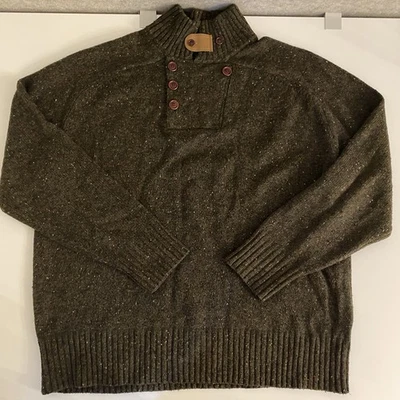 Orvis Sweater Mens XXL Green Wool Cashmere Knit Mock Neck Signature Collection - Image 1 of 4