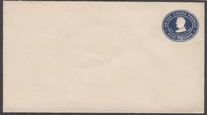US Sc U393 Blue 5¢ 1893 Unused Entire Size 10 Knife 57 Wmk14 USPSS1435 - Picture 1 of 1