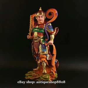 10.4" Resin Coloured drawing Wei tuo Weituo Warrior God Mammon Buddha Statue - Picture 1 of 4