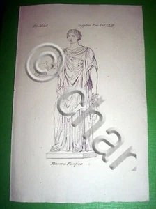 Stampa Incisione Mitologia - Minerva Pacifera - 1700 ca - Foto 1 di 1