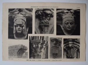 CARCASSONNE Saint Pierre Sous Vezelav Tebessa ARCHITECTURE Sculpture Photo 1910 - Picture 1 of 2