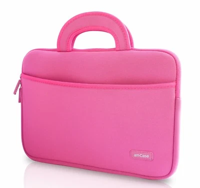 Funda/bolso protector de neopreno para portátil amCase Chromebook (11,6"-12") (rosa) Foto 1 de 4