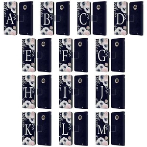 NATURE MAGICK WATERCOLOUR FLOWER MONOGRAM 1 LEATHER BOOK CASE MOTOROLA PHONES - Picture 1 of 19