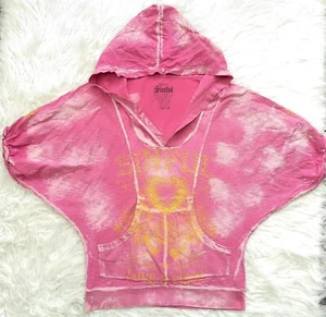 Sinful By AFFLICTION WOMEN'S DOLMAN SLEEVE PINK HOODIE TOP SIZE MEDIUM - Picture 1 of 9