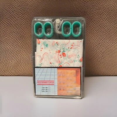 Vtg 60s 70s Pink Floral  Shower Curtain w Matching Curtains! RETRO GRANNY HTF - Image 1 of 4