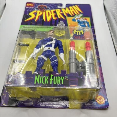 Spider-Man: Animated Series, Nick Fury Action Figure by Toy Biz 1995 (MOC) new - Image 1 of 4