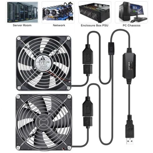 USB Lüfter 140mm PC Lüfter Einstellbare Doppel Lüfter PC Gehäuselüfter für Xbox - Afbeelding 1 van 12