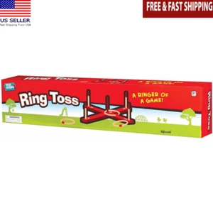 Ring Toss Game Set Wooden Rope Family Outdoor Fun Toy Natural Materials Kit New - Picture 1 of 5