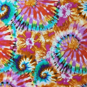 Tie Dye Retro Hippie Cotton Fabric by Brother Sister Design - Yard - Picture 1 of 3