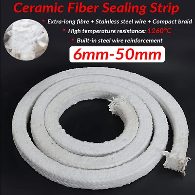 Ceramic Fiber Asbestos Gland Packing Rope Sealing Strip / Stove Rope / Seal Cord - Image 1 of 4