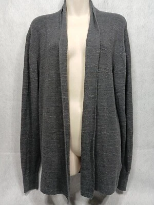 All Saints Furn Cardigan women's size Large Gray open knit minimalist duster - Image 1 of 4