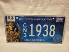 2018 Oklahoma Chickasaw Nation License Plate #1938