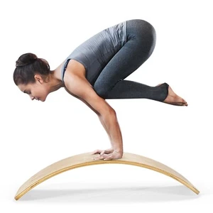Wooden Balance Board Wobble Seesaw Toy Yoga Sports Exercise Training Curvy Board - Picture 1 of 14