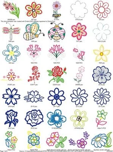 187 APPLIQUE FLOWER Embroidery Machine Designs Patterns PES JEF HUS DST EXP VP3 - Picture 1 of 12