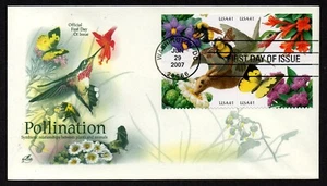 USA, SCOTT # 4153-4156, ARTCRAFT FDC COVER 2007 POLLINATION, PLANTS, BEES, BLOCK - Picture 1 of 1
