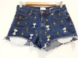 COTTON ON Denim Shorts Womens 10 Peanuts W30 Mid Saturday Blue Denim - Picture 1 of 10