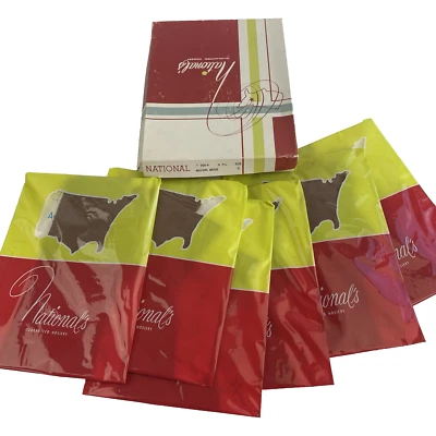 NOS Vtg 6 Pair National's Guaranteed Hosiery Thigh-Hi Nylons Stockings Size B - Image 1 of 4