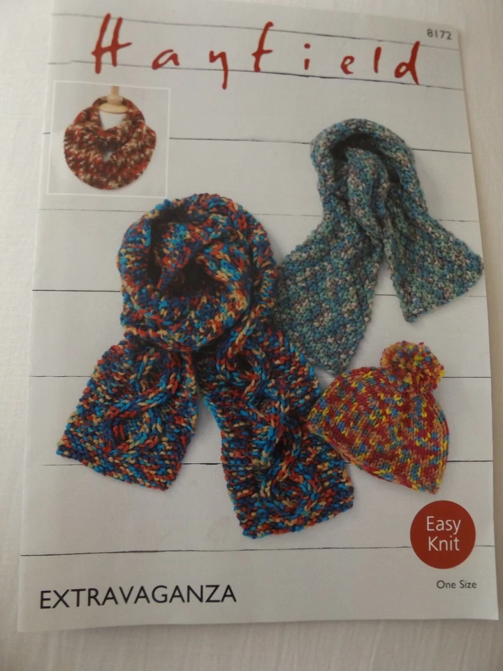 BN HAYFIELD  ONESIZE  CHUNKY  KNITTING PATTERN  HAT SCRAF SNOOD 8172 - Image 1 of 1