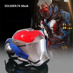 Game Overwatch Soldier 76 Mask Jack Morrison ABS Mask W/LED Light Cosplay Props - Picture 1 of 8