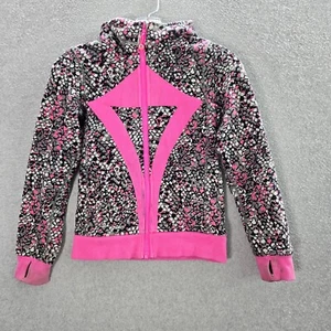 Ivivva Girls Sweater 8 Pink Scuba Hoodie Full Zip Long Sleeve Thumbhole READ - Picture 1 of 12