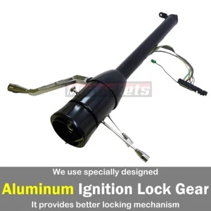 Columna de dirección inclinable automática de 28" cambio de piso sin llave Hot Street Rod negro inoxidable - Imagen 1 de 6