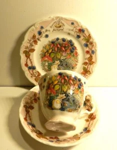 ROYAL DOULTON BRANBLY HEDGE "AUTUMN "TRIO Dessert Plate Cup &Saucer JILL BARKLEM - Picture 1 of 12