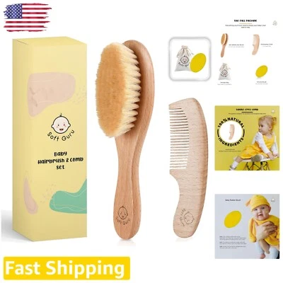 Infant-Safe Hair Brush and Comb Set for Effective Detangling and Comfort - Image 1 of 4