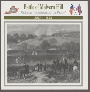 Battle of Malvern Hill Atlas Civil War Card Battles Campaigns 1862 - Foto 1 di 1