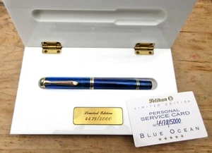 Nuevo bolígrafo Pelikan Blue Ocean 1993 edición limitada #4478/5000 ftn - mediano 18 k nuevo en caja - Imagen 1 de 12