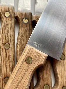 Stainless Steel Taiwan Wooden Handled Serrated 13 PCs Kitchen Vintage Knife Set - Picture 1 of 11