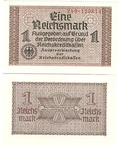 Germany - 1 Reichsmark 1940 - 1945 aUNC P. R136a Lemberg-Zp - Picture 1 of 1