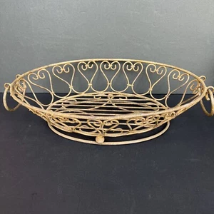 Primitive VTG Country Rusty Metal Basket with Handles Rustic Centerpiece Planter - Picture 1 of 10