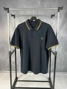 fred perry black polo shirt size Large - Imagen 1 de 11