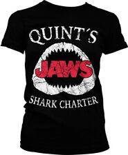 Jaws Quint's Shark Charter Girly Tee Damen T-Shirt Black