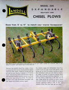 Vtg Original Landoll Expandable Chisel Plows Model 205 Farm Equipment Brochure - Picture 1 of 1