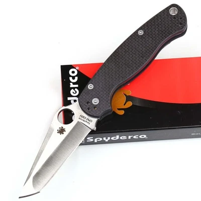 Carbon Fiber G10 Tanto Silver Stainless Steel Lock Back Pocket Folding Knife = - Image 1 of 4
